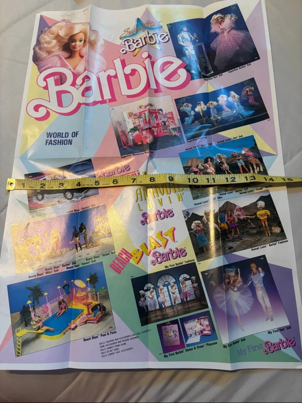 Barbie Multi-Scene Promotional Poster - Pink, Purple, Blue 1988